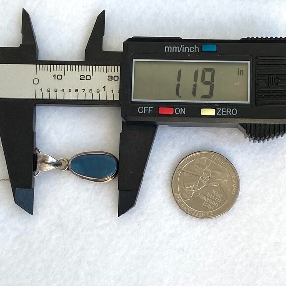 Sterling Silver 925 1.19" Oval Bezel Set Blue Opal Pendant Necklace 18" Chain - Picture 13 of 16